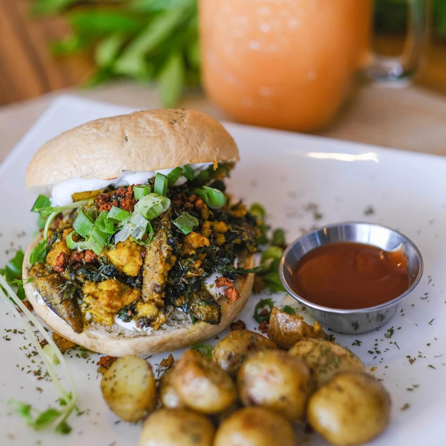 Tofu Scramble Bagel